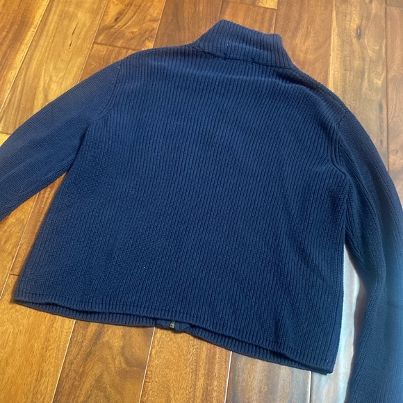Lord & Taylor Zip Up Navy Sweater - Picture 4 of 4